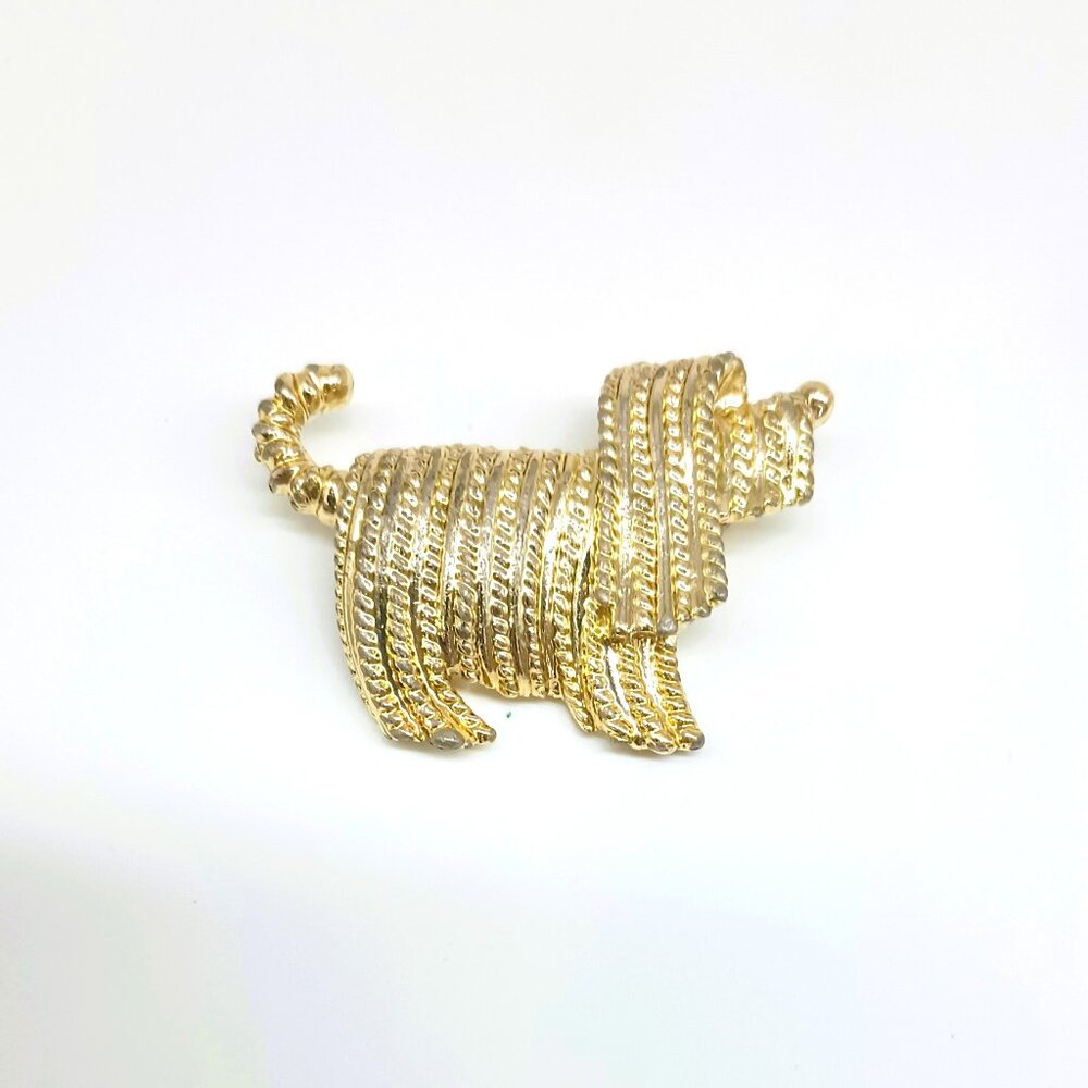 Sarah Coventry Shaggy Dog Brooch Vintage Silver Tone Pin